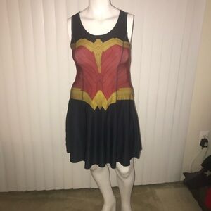 Women's Red and Gold Wondering Woman tank dress